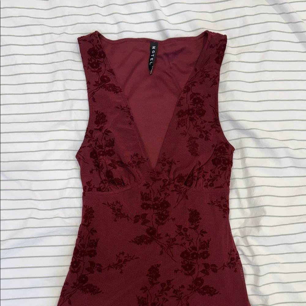 Motel Rocks Burgundy Floral Maxi Dress